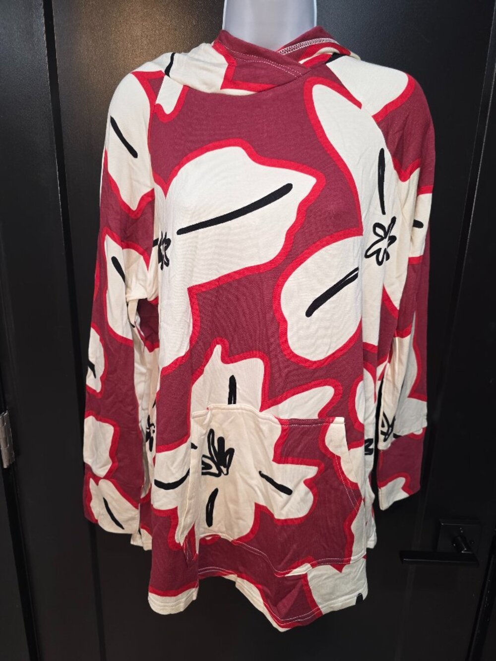 Lularoe Floral Amber Hoodie Sz L NWT